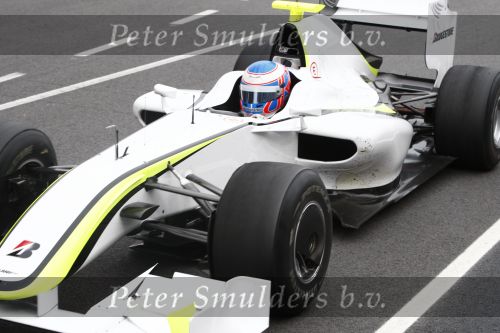 Barcelona 11 maart 2009
Test dag voor de formule 1 teams op het circuit van Barcelona. Jenson Button in een Ross Brawn GP
Peter Smulders bv