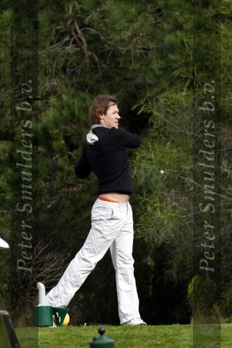Vale do Lobo 24 februari 2008
Linda de Mol golfend met haar nieuwe vriend Jeroen Rietbergen op vale do lobo  waar Linda een huis heeft.
Peter Smulders bv