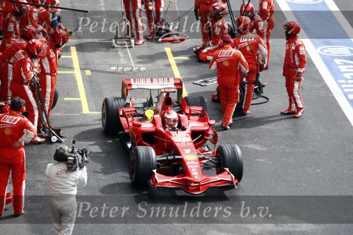 Spa 7 september 2008
Formule 1 Grand Prix van Spa Francochamps. Filippe Massa Kimi Raikkonen Lewis Hamilton  Heiki Kovalinen Fernando Alonso
Peter Smulders bv