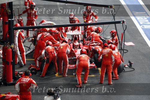 Spa 7 september 2008
Formule 1 Grand Prix van Spa Francochamps. Filippe Massa Kimi Raikkonen Lewis Hamilton  Heiki Kovalinen Fernando Alonso
Peter Smulders bv