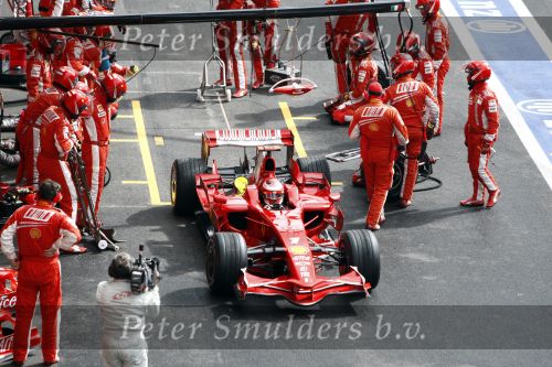Spa 7 september 2008
Formule 1 Grand Prix van Spa Francochamps. Filippe Massa Kimi Raikkonen Lewis Hamilton  Heiki Kovalinen Fernando Alonso
Peter Smulders bv