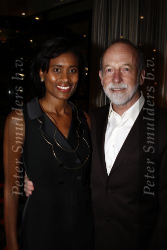 Amsterdam 7 maart 2009
Modeshow Mart Visser in het Hilton. Laetitia Griffith met man
Peter Smulders bv