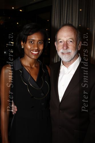 Amsterdam 7 maart 2009
Modeshow Mart Visser in het Hilton. Laetitia Griffith met man
Peter Smulders bv