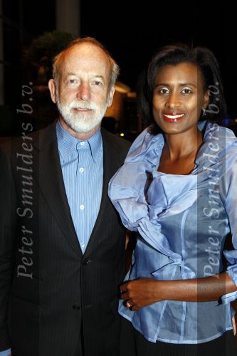 Amsterdam 13 september 2008
Modeshow Mart Visser in het Hilton hotel.
Laetitia Griffith met man