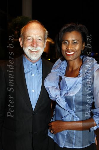 Amsterdam 13 september 2008
Modeshow Mart Visser in het Hilton hotel.
Laetitia Griffith met man