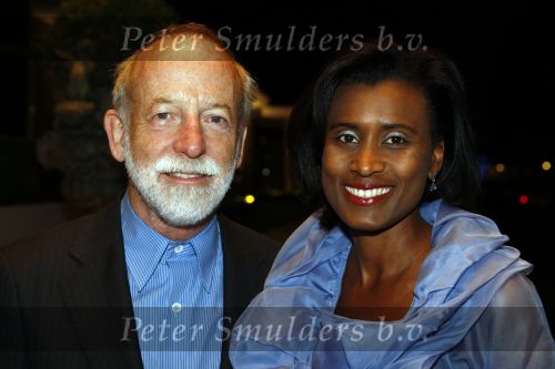 Amsterdam 13 september 2008
Modeshow Mart Visser in het Hilton hotel.
Laetitia Griffith met man