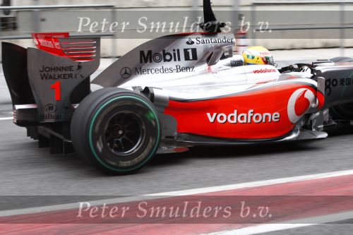 Barcelona 11 maart 2009
Test dag voor de formule 1 teams op het circuit van Barcelona. Lewis Hamilton voor Maclaren Mercedes
Peter Smulders bv