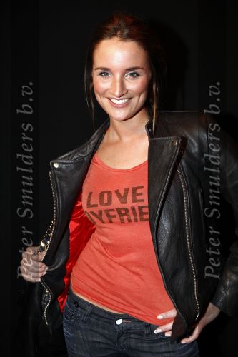 Amsterdam 23 januari 2008
Lieke v Lexmond met t shirt i love my boyfriend bij modeshow Blue Blood tijdens Amsterdam fashion week.