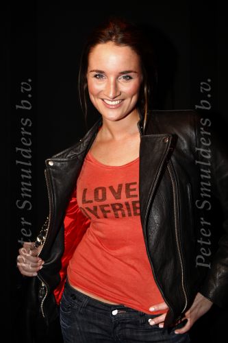Amsterdam 23 januari 2008
Lieke v Lexmond met t shirt i love my boyfriend bij modeshow Blue Blood tijdens Amsterdam fashion week.