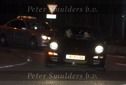 Blaricum 2 februari 2008
Linda de Mol en Jeroen Rietbergen na etentje in restaurant the red  sun en daarna in de porsche cabrio.
Peter Smulders bv