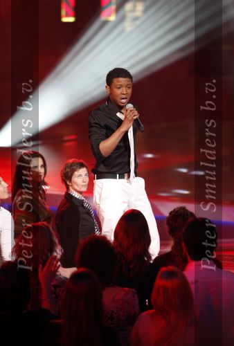 Hilversum 10 april 2009
Opnames X factor in studio 22. Martijn Krabbe Wendy v Dijk Luigiano en Irma tijdens sing off
Peter Smulders bv