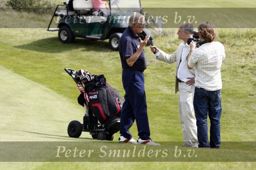 Zandvoort 16 augustus 2008
Pieter v Vollenhoven bij golfwedstrijd van KLM open op de golfbaan in zandvoort.Met Mark Koster