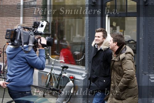 Amsterdam 17 januari 2008
Martijn Krabbe en Winston Gerschtanowitz  tijdens opnames op de cornelis schuytsstraat.