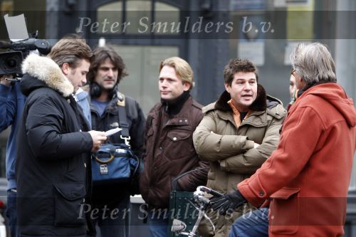 Amsterdam 17 januari 2008
Martijn Krabbe en Winston Gerschtanowitz  tijdens opnames op de cornelis schuytstraat. Martijn zijn vader   Jeroen komt langs