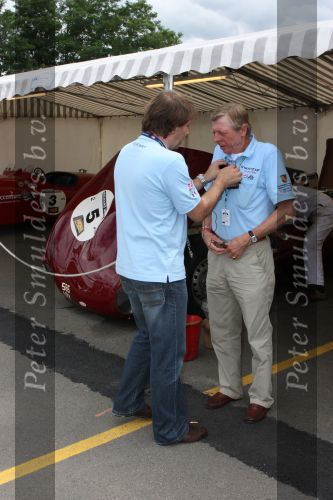 Le Mans, 12 Juli 2008
Le Mans Classic 2008
TV verslaggever/Programmamaker Martin Utberg van Topspeed TV in gesprek met Gijs v Lennep