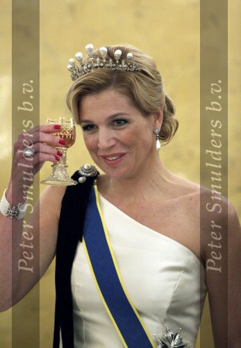 Den Haag 21 april 2009
Staatsbezoek van Koning Carl Gustav en koningin Silvia aan Nederland. Prinses Maxima Koningin Beatrix Prins Willem Alexander Pieter v Vollenhoven en prinses Margriet.
Peter Smulders bv