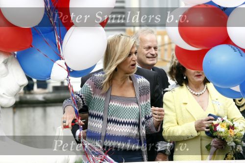 Wassenaar 31 mei 2008
Prinses Maxima en Prins Willem Alexander openen de beeldentuin bij het stadhuis van Wassenaar.