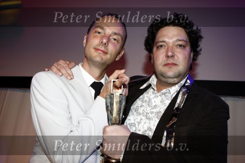 Hilversum 28 januari 2008
Uitreiking van de gouden beelden in het gebouw van beeld en geluid. Mike en Thomas (l) Mike Bodde en Thomas v Luyn