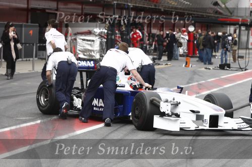 Barcelona 11 maart 2009
Test dag voor de formule 1 teams op het circuit van Barcelona. Nico  Rosberg voor het BMW Williams team
Peter Smulders bv
