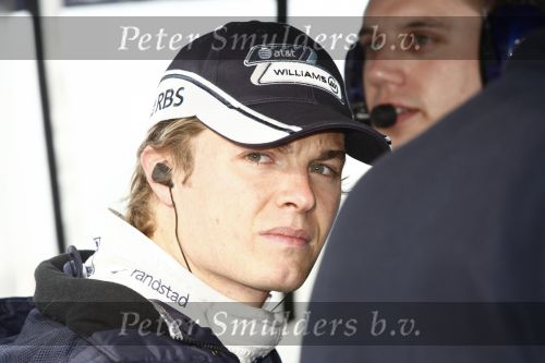 Barcelona 11 maart 2009
Test dag voor de formule 1 teams op het circuit van Barcelona. Nico  Rosberg voor het BMW Williams team
Peter Smulders bv