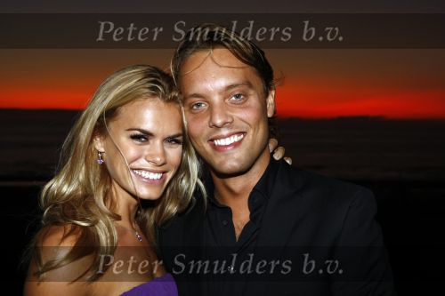 Noordwijk 29 augustus 2008
Nicolette v Dam en vriend Bas Smit bij miljonair summer fair war ze gekozen werd tot most invited person.