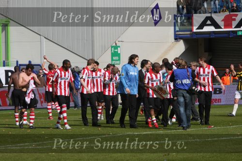 Arnhem, 20 April 2008 Kompetitiewedstrijd Vitesse-PSV, eindstand 0-1 Seizoen 2007/2008
PSV Landskampioen en wordt er dus feest gevierd