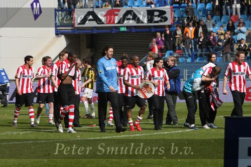 Arnhem, 20 April 2008 Kompetitiewedstrijd Vitesse-PSV, eindstand 0-1 Seizoen 2007/2008
PSV Landskampioen en wordt er dus feest gevierd