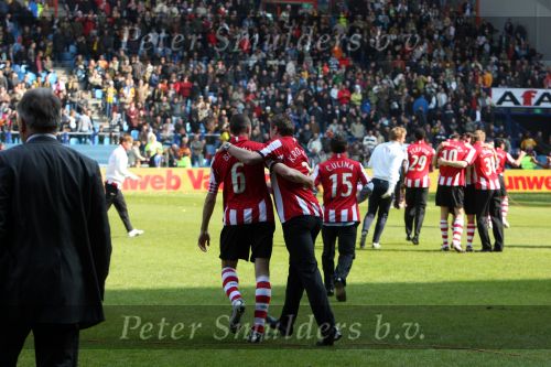 Arnhem, 20 April 2008 Kompetitiewedstrijd Vitesse-PSV, eindstand 0-1 Seizoen 2007/2008
PSV Landskampioen en wordt er dus feest gevierd