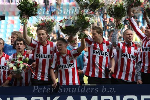 Arnhem, 20 April 2008 Kompetitiewedstrijd Vitesse-PSV, eindstand 0-1 Seizoen 2007/2008
PSV Landskampioen en wordt er dus feest gevierd