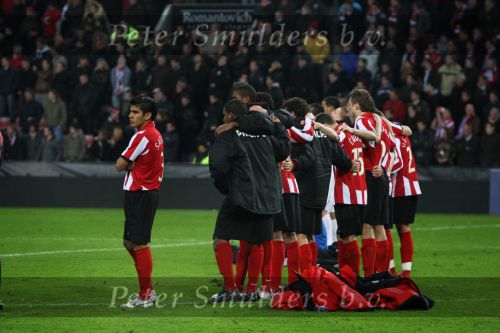 Eindhoven, 12 Maart 2008
UEFA 1/8 finale PSV-Tottenham Hotspur FC, eindstand 0-1
PSV wint na verlenging en straschoppen met 6-5 en gaat door naar de 1/4 Finale
Spanning bij de PSV-ers met Eric Salcido