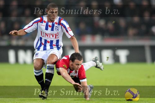 Eindhoven, 27 Februari 2009 Kompetitiewedstrijd PSV-SC Heerenveen.
Eindstand 2-3
Paulo Henrique in duel met Nordin Amrabat
Foto Peter Smulders BV