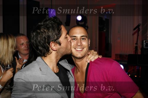 Amsterdam 19 juli 2008
Feestje vanwege het 15 jarig bestaan van Bjorn Borg in de stadsschouwburg. 
Percy Irausquin met model Jordan