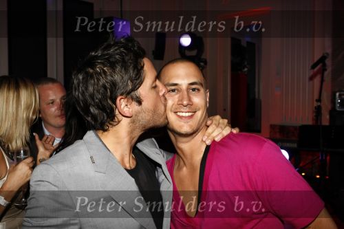 Amsterdam 19 juli 2008
Feestje vanwege het 15 jarig bestaan van Bjorn Borg in de stadsschouwburg. 
Percy Irausquin met model Jordan