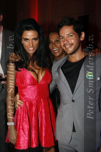 Amsterdam 19 juli 2008
Feestje vanwege het 15 jarig bestaan van Bjorn Borg in de stadsschouwburg. 
Percy Irausquin met model Jordan