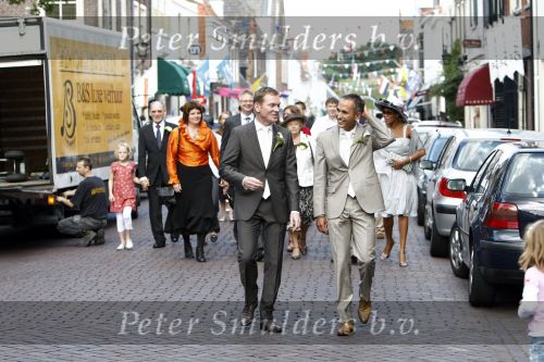 Naarden 29 augustus 2008
Peter Rehwinkel en Michel Zeegelaar trouwen in het gemeentehuis van Naarden waar Peter Burgemeester is.