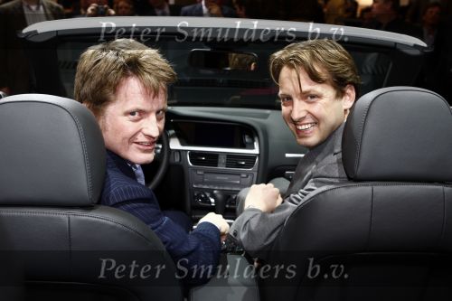 Amsterdam 31 maart 2009
Prins Pieter Christiaan en Prins Floris in audi a5 cabrio op de auto Rai.
Peter Smulders bv