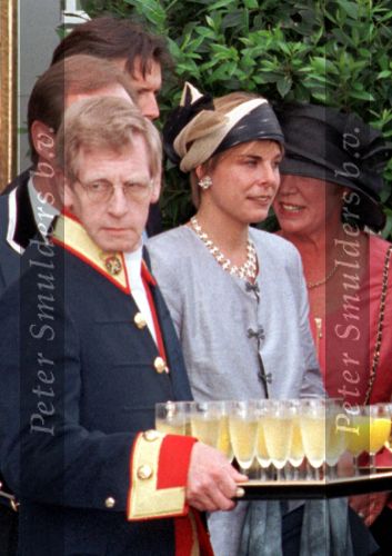 Laurentine Brinkhorst, vriendin van Prins Constatijn bij het burgerlijk huwelijk van Prins Maurits en Prinses Marilene
1998