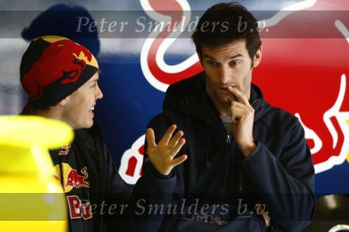 Barcelona 11 maart 2009
Test dag voor de formule 1 teams op het circuit van Barcelona. Sebastian vettel en Mark Webber van Red Bull Racing
Peter Smulders bv