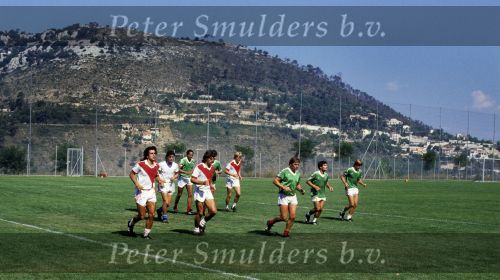 Monaco, 20 April 1987
Soren Lerby trainend bij AS Monaco onder leiding van Stefan Kovacs