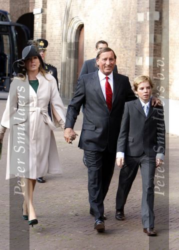 Den Haag 20 oktober 2007
Doop prinses Ariane . Theo Dietz met zijn vrouw Mariska en hun zoontje
