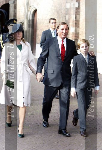 Den Haag 20 oktober 2007
Doop prinses Ariane . Theo Dietz met zijn vrouw Mariska en hun zoontje