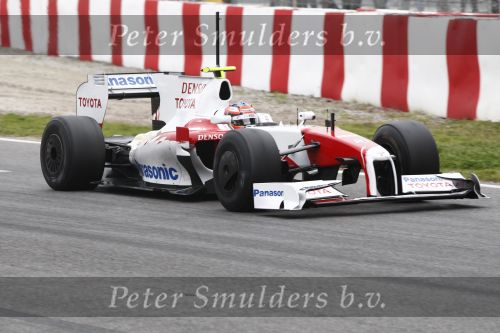 Barcelona 11 maart 2009
Test dag voor de formule 1 teams op het circuit van Barcelona. Timo Glock voor Toyota
Peter Smulders bv