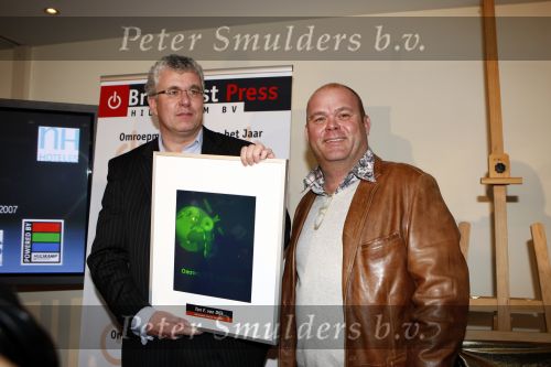 Bussum 24 januari 2008
Omroepman van het jaar verkiezing bij Jan Tabak. Paul de Leeuw met winnaar Ton v Dijk