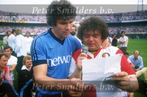 Rotterdam, 4 Juni 1983 Afscheidswedstrijd Willem v Hanegem met FC Feyenoord tegen het Nederlands elftal van 1974
Andre Hazes