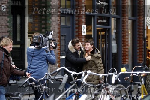 Amsterdam 17 januari 2008
Martijn Krabbe en Winston Gerschtanowitz  tijdens opnames op de cornelis schuytsstraat.