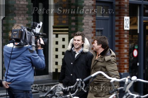 Amsterdam 17 januari 2008
Martijn Krabbe en Winston Gerschtanowitz  tijdens opnames op de cornelis schuytstraat.