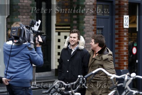 Amsterdam 17 januari 2008
Martijn Krabbe en Winston Gerschtanowitz  tijdens opnames op de cornelis schuytsstraat.