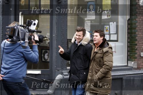 Amsterdam 17 januari 2008
Martijn Krabbe en Winston Gerschtanowitz  tijdens opnames op de cornelis schuytsstraat.