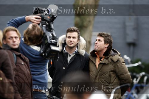 Amsterdam 17 januari 2008
Martijn Krabbe en Winston Gerschtanowitz  tijdens opnames op de cornelis schuytsstraat.