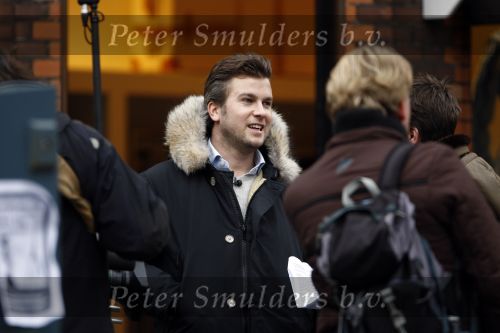 Amsterdam 17 januari 2008
Martijn Krabbe en Winston Gerschtanowitz  tijdens opnames op de cornelis schuytsstraat.